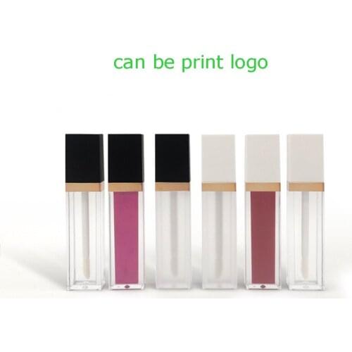 10pcs 7ml square flat liptubes White transparent frosted flat lip gloss tube Lip Glaze Tube empty lipstick tubes Makeup package