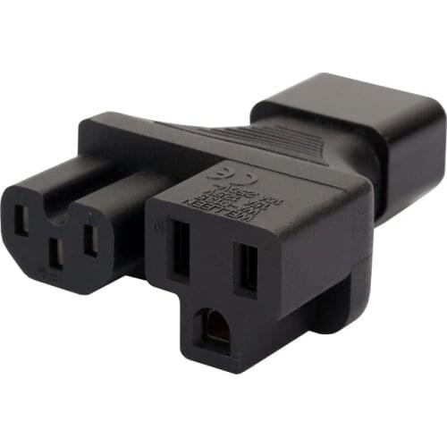 10PACK C14-5-15R+C13 AC Power Adapter IEC320 C14 To Nema US 5-15R C13 Y Spliter Wire Connector Converter Socket Conversion Plug