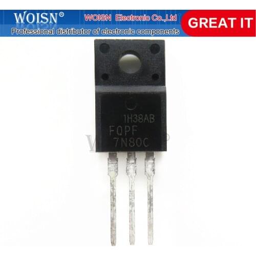 10PCS FQPF7N80C 7N80 7N80C switch 800V7A new original In Stock