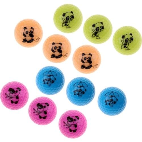 16 Pieces Golf Driving Range Practice Ball Double Layer Golf Ball Cute Panda