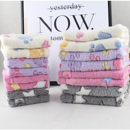 2019 Hot Pet Blanket Winter Dog Cat Bed Mat Foot Print Warm Sleeping Mattress Dogs Cats Coral Fleece Warm blanket Pet Supplies