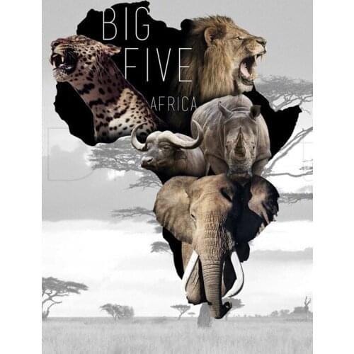 5D full square drill DIY Diamond Painting African Elephant Leopard 3D Diamond Embroidery Cross Stitch Needlework Home Decor gift