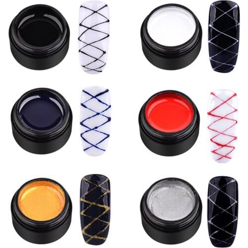 6 Color DIY Nail Art Painting Drawing Polish Emboss Gel for Women Lady Girls Salon Beauty Shop Home