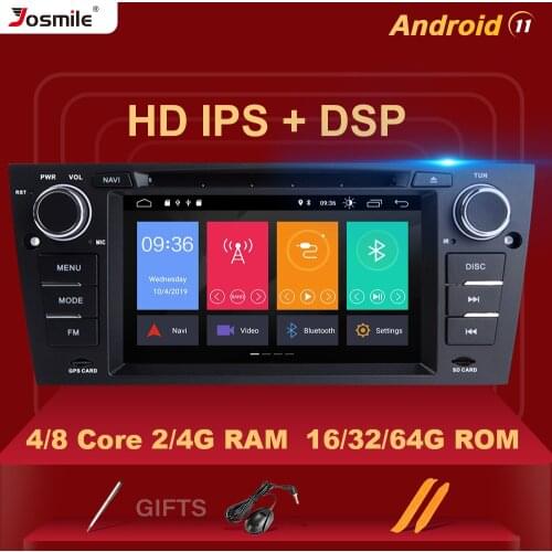 IPS DSP 8 Core 4GB 64G 1 Din Android 11 Car Radio For BMW E90/E91/E92/E93 Multimedia Player Navigation GPS Stereo DVD head Unit