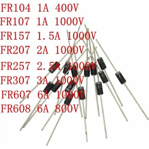 Free Shipping200PCS/500PCS/1000PCS Rectifier Diode MIC FR104 FR107 FR157 FR207 FR257 FR307 FR607 FR608 DO-41 Schottky NEW