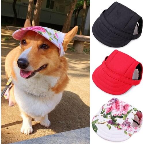 Summer Pet Dog Hat Cap Fashion Canvas Dog Baseball Cap Windproof Travel Sports Sun Hats for Puppy Large Dog Outdoor Accessories