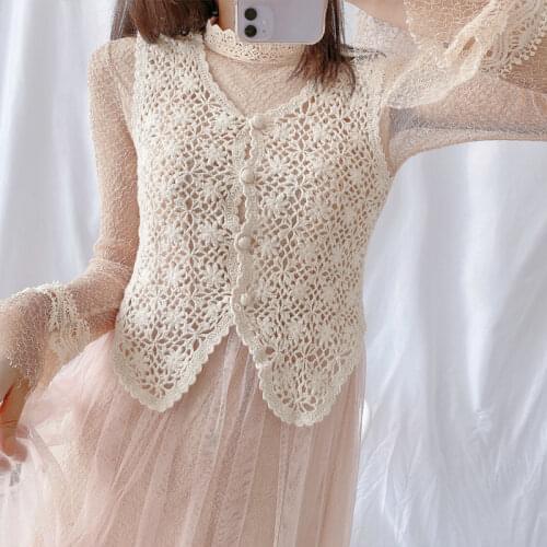 Bohemia Sleeveless Jacket Hollow Out Fall Clothing Femme Top Wholesale Handmake Knitting Vest Vintage Women Tank Top D103