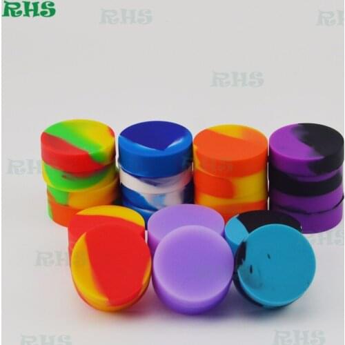 Colorful 5ml non-stick silicone container, silicone jars dab wax container 50pcs/lot free shipping
