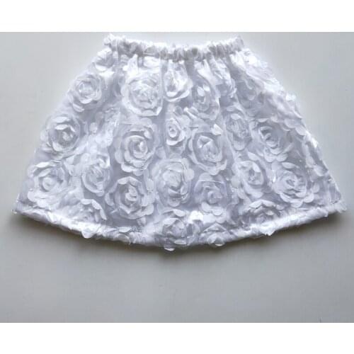 White Flower Children Cloth Party Birthday Dancing Tutu Kids skirts Costume Embroidery pettiskirt Princess Girl Skirt Vestido