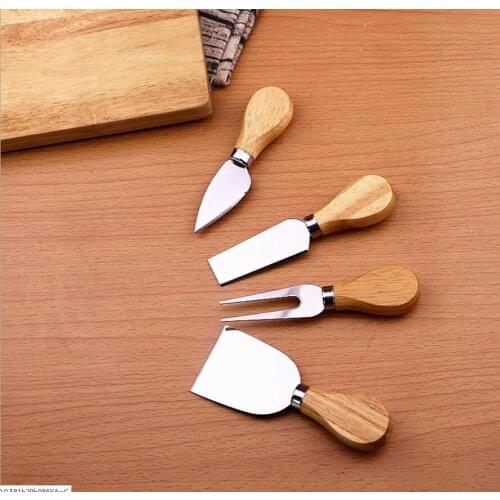 DHL Free shipping 60 sets *4pcS/sets Knives Bard Set Oak Handle Cheese Knife Kit Kitchen Cooking Tools Useful Accessories