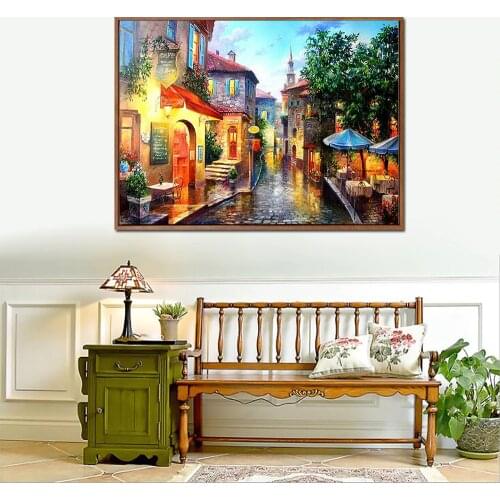 DIY Painting By Numbers Landscape Kit Acrylic Paint On Canvas Modern Wall Art Picture By Numbers For Living Room