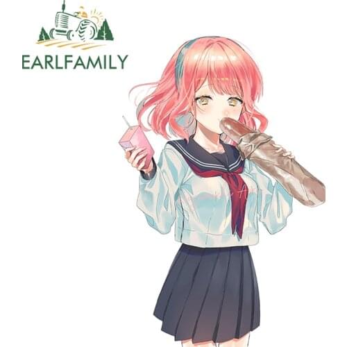 EARLFAMILY 13cm x 9.1cm for Anime Girl Funny Car Stickers Scratch-Proof Windows Refrigerator DIY Decal Trunk Vinyl Car Wrap