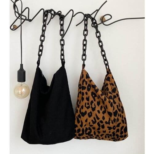 Canvas Shoulder Bag For Women 2020 Casual Tote Bag Women Leopards Pattern Capacity Shopping Purse And Handbag Bolsa Feminina