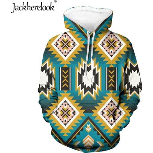 Jackherelook Native Indian Aztec Geometric Brand Design Casual Hoodies Loose Pullover Tops For Ladies Oversized Sweatshirt Femme
