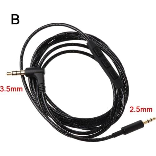 1.5m Braid 3.5mm to 2.5mm 3.5mm Jack Audio AUX Cable Cord With Mic Volume Control for Car Headphone Speaker Mobile Phone Tablet
