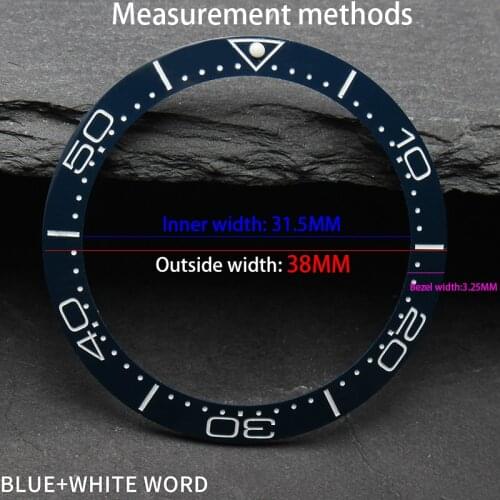 For Rolex Water Ghost series ceramic watch ring 38MM ceramic scale ring, spare parts, green and black water ghost outer ring