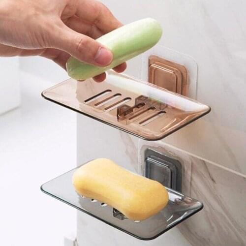 Creative no-hole paste crystal toilet siphon soap rack leachate soap box bathroom soap dishes Storage Holders & Racks