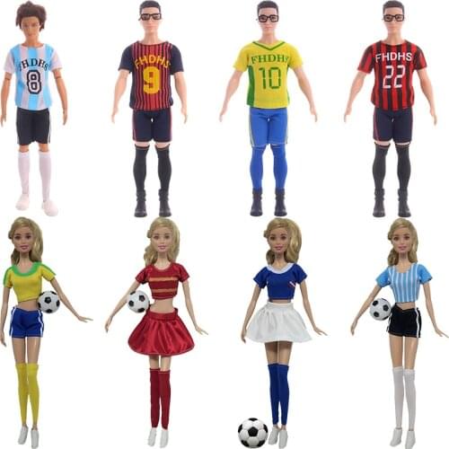 Doll Clothes Sports 3-Piece Set For Barbies&Ken Outdoor Sports Suits Sportswear And Football For Our Next Generation