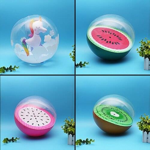 Summer Water Inflatable Beach Ball Swimming Pool Fruit Entertainment Outdoor Game Floating Balloons Bubble Ball Party Accessorie