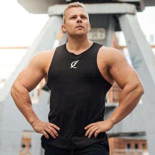 Man Stringer Tank Top Bodybuilding Workout Shirts Vest Men Sleeveless Shirt Casual Sportswear Mens Crop Top