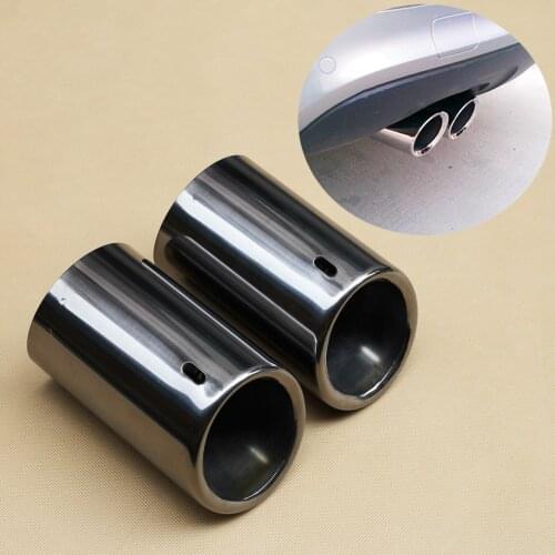 Stainless Steel Tailpipe Exhaust Rear End Tip Pipe Muffler Silencer Cover Trim Fit For Audi Q3 2012-2017 Accessories Decoration