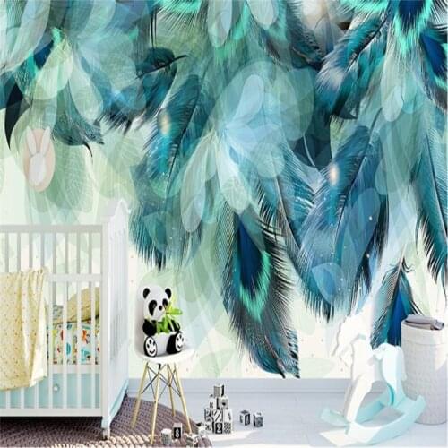 Custom Modern Art Feather Mural Wallpapers for Living Room Bedroom Decoration Wallpaper 3D Wall Covering Wall Papers Home Decor