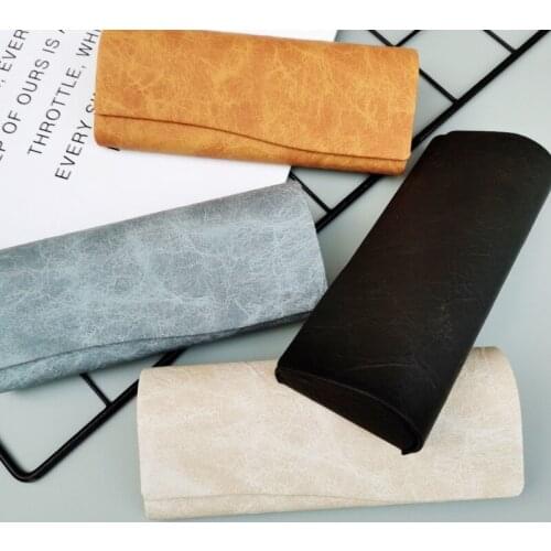 Unisex Hot Leather Glasses Case For Men Waterproof Hard Frame Eyeglass Case Women Reading Glasses Box Multicolor Spectacle Cases