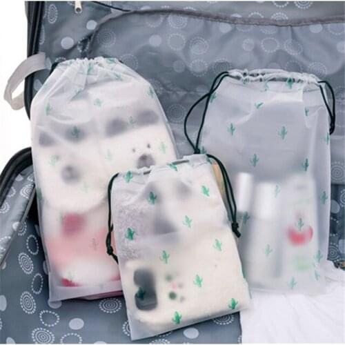 Transparent Scrub Cosmetic Bag Travel Makeup Case Women Drawstring Make Up Bath Organizer Storage Pouch Toiletry Wash Beauty