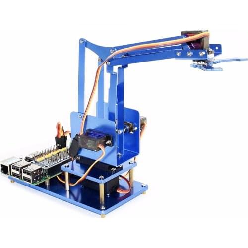 Robot Arm for Pi Raspberry Pi 4-DOF metal robot arm easy to control the arm by smart phone through Bluetooth or WiFi connection