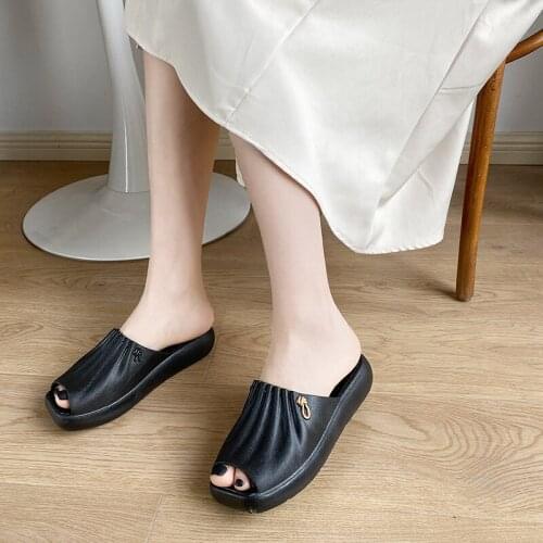 Mazefeng Women Thick Bottom Slippers Platform Chunky Heel Living OutdoorsSlides Non Slip Trend Designer Shoes Ladies Female 40