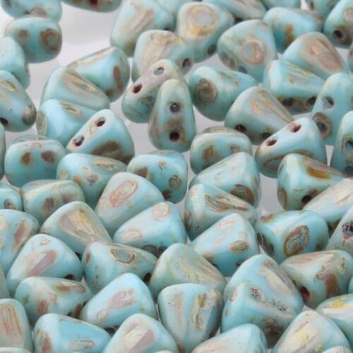 Taidian Des Billes De Verre 6x5mm Czech Glass Beads Two Holes Triangle Shape 3/5grams/bag Modern Art Tassel Bracelets