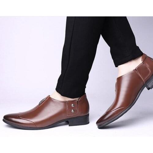 Black Formal Shoes for Men Leather Brown Loafers Men Wedding Dress Shoes Classic Mens Office Shoes Oxfords Hombre Elegante