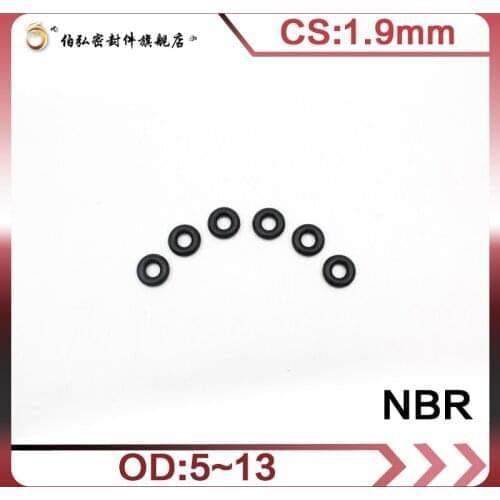300PC/lot Nitrile Rubber O-Ring Black NBR Sealing CS1.9mm OD5/5.5/6/6.5/7/7.5/8/8.5/9/10/10.5/11/11.5/12/13mm Seal Gasket Ring