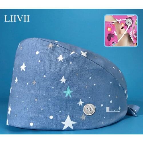 Pet Veterinary Surgical Cap Anesthetist Medical Caps Nurse Accessories Pharmacy Adjustable Dental Clinic Work Hat with Sweatband