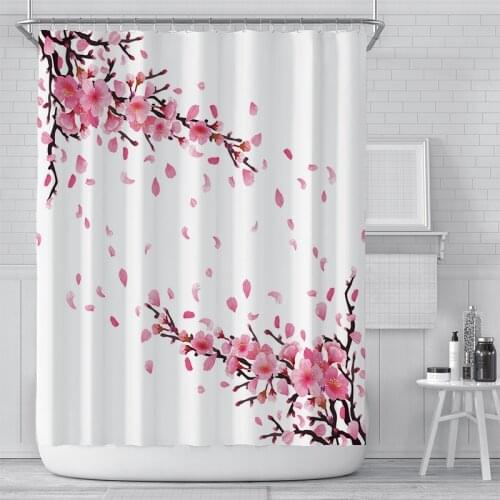 Waterproof Shower Curtain Mildew Proof Thicken Printed Bath Curtains With Hooks Modern Bathub Partition Curtain Bathroom Decor