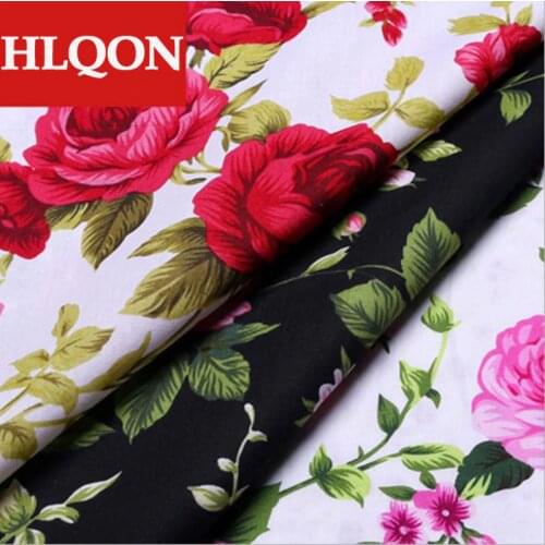 High quality 100% cotton printed sateen flower fabric used for Quilting sewing dress women clothing skirt shoe by 100x150cm