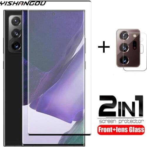 YISHANGOU Screen Tempered Glass & Lens Protector For Samsung Note 20 Ultra Note 9 10 Plus S9 S10 S20 Plus Ultra Front Film Glass