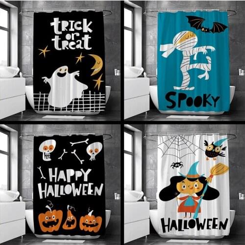 Halloween Shower Curtains High Quality Bathroom Curtain Waterproof Shower Curtain In The Bathroom with 12 Hooks Curtain for Bath