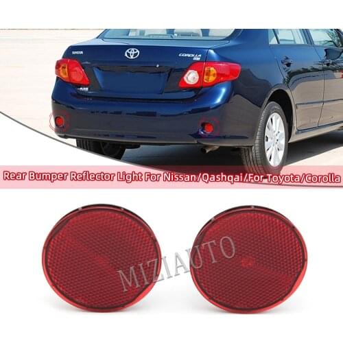 1 Pair Rear Bumper Lamp For Toyota Corolla 2001-2010 For Nissan For Qashqai Reflector Light Fog Brake Warning Lamp Car Parts