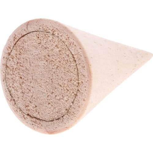 2pcs Natural Unpainted Wooden Ring Jewelry Display Rack Stand Cone Shape