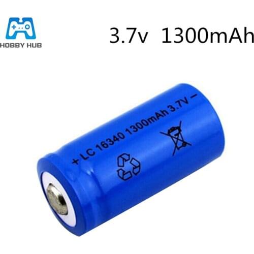 2pcs/lot 3.7v 1300mAh Lipo Battery for Led Flashlight lighting 16340 1300 mah lipo battery 3.7 v