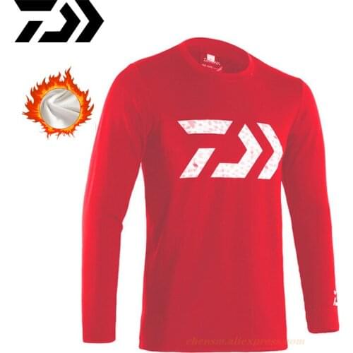 2021 DAIWA Winter Warm Large Size Fishing Shirt Quick Dry Cycling Hiking Fishing Clothing Anti-UV Long Sleeve Fishing Jersey