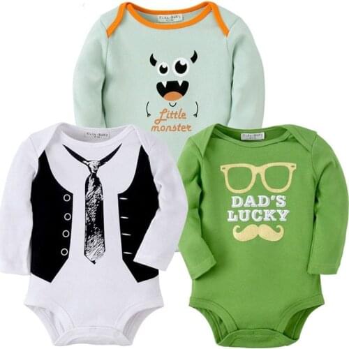 3sets Clothes Baby Boy Girl Clothes Newborn Jumpsuits Infantil Rompers Cotton One Piece Cartoon Baby Body Overall Cartoon Romper