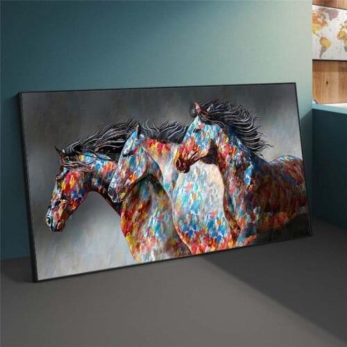 Abstract Running Horses Canvas Paintings On the Wall Art Posters And Prints Modern Animals Art Pictures For Living Room Cuadros
