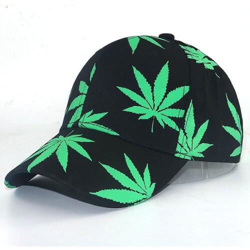 Women men fashion Baseball Cap New Maple Leaf Pattern In The Dark Luminous Hat Fashion Street Style Black Snapback Cap