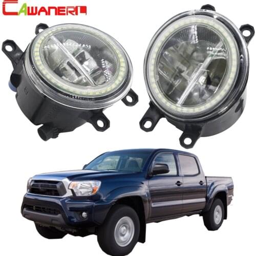 Cawanerl For Toyota Tacoma 2012 2013 2014 2015 2016 Car 4000LM LED Bulb H11 Fog Light + Angel Eye Daytime Running Light DRL 12V
