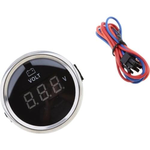 2'' 52mm Marine Boat Digital LED Electronic Meters Gauge - Black