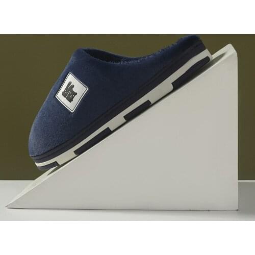 Home Bottom Cotton Slippers Women Winter Non-slip Warmth Thickening Couple Cute Indoor Cotton Slippers Mens Home Shoes