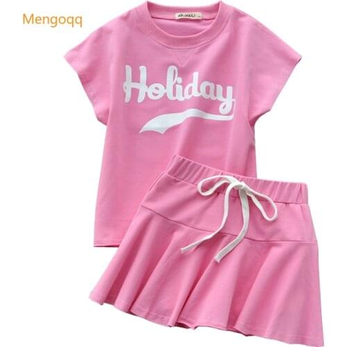 3 4 5 6 7 8 9 10 11Y Toddler Kids Baby Girl Clothes Set T-shirt Tops Skirt 2PCS Outfits Clothing Set Suit Children Tracksuit