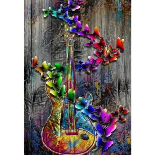 Hobby diamond embroidery bead butterfly guitar 5d diamond painting full diamond mosaic picture of rhinestones cross-stitch gift